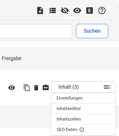 Inhalts-Menü bei Inhaltsseiten mit Unterpunkten