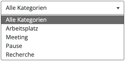 Frontend Beispiel mit Blog-Kategorien als Dropdown