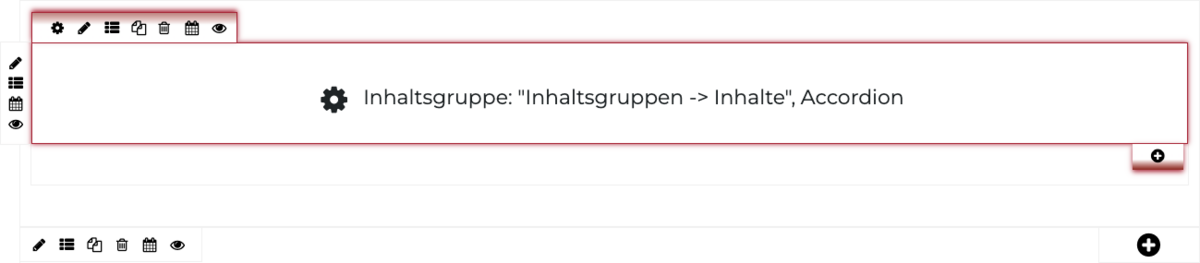 Titel der Inhaltsgruppe und ausgewählte Darstellungsform im Modul