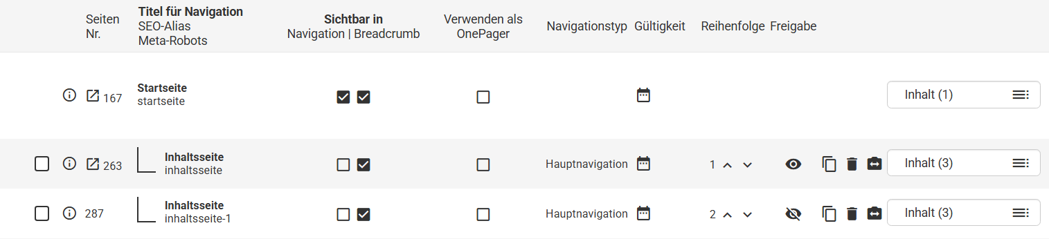 SEO-Alias bei kopierter Inhaltsseite berücksichtigen und Seite wird ausgeblendet erstellt